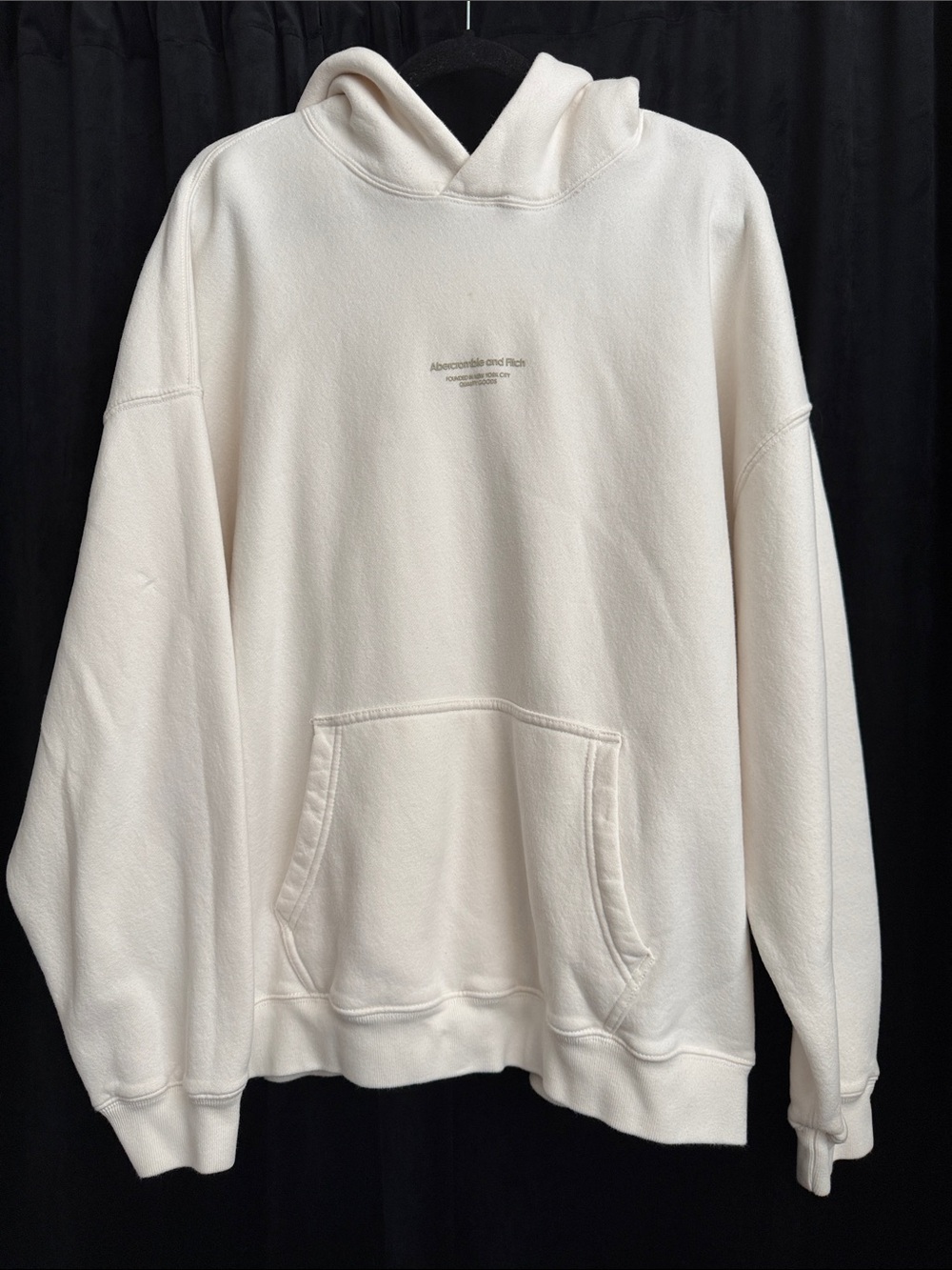 Abercrombie and Fitch Cream Minimal Logo Hoodie